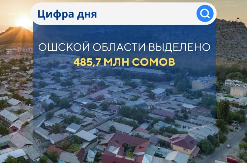  За 5 месяцев этого года Ошской области из бюджета выделено 485,7 млн сомов