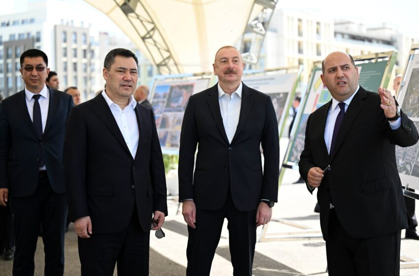  Президенты Кыргызстана и Азербайджана ознакомились с генеральным планом развития городов Физули и Агдам 